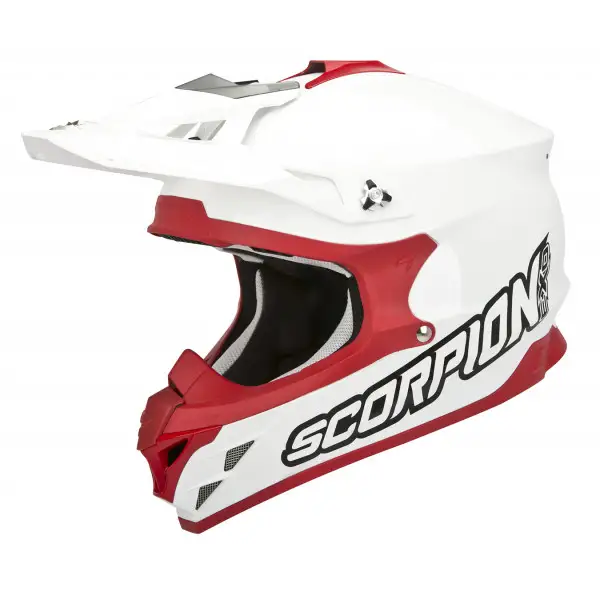Scorpion VX 15 Evo Air Solid cross helmet white red