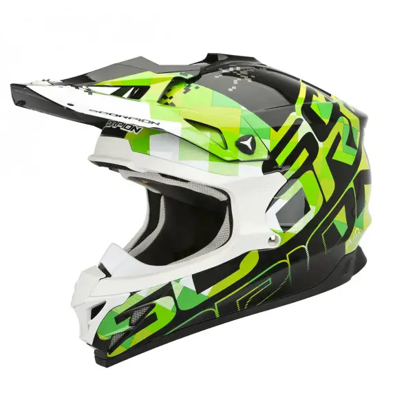 Scorpion VX 15 Evo Air Grid cross helmet black green