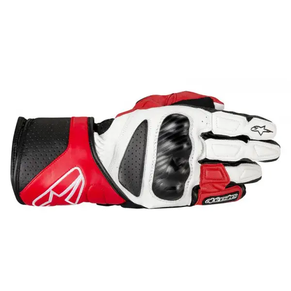 Guanti moto Alpinestars SP-8 bianco rosso nero