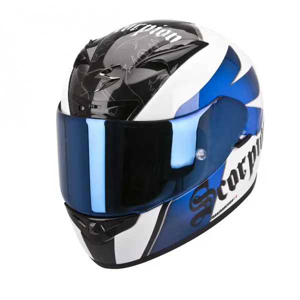 Scorpion Exo 710 Air Knight full face helmet white blue