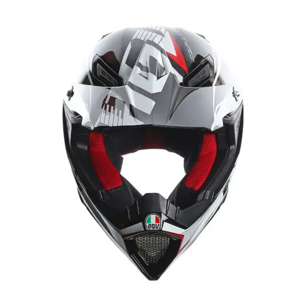 Agv AX-8 Carbon Multi Carbotech white red off-road helmet