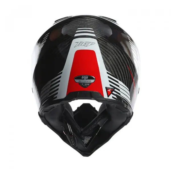 Agv AX-8 Carbon Multi Carbotech white red off-road helmet