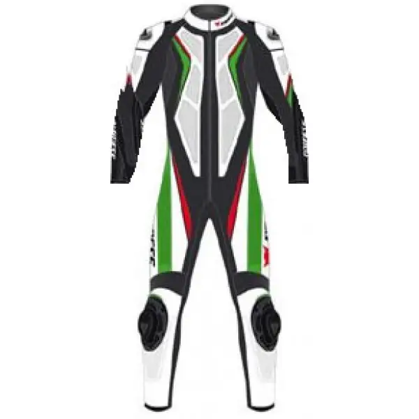 Dainese leather motorcycle suits entire Aspide Black Green White