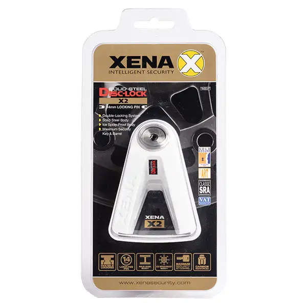 Xena x2 disc lock in stainless steel pin 14mm White