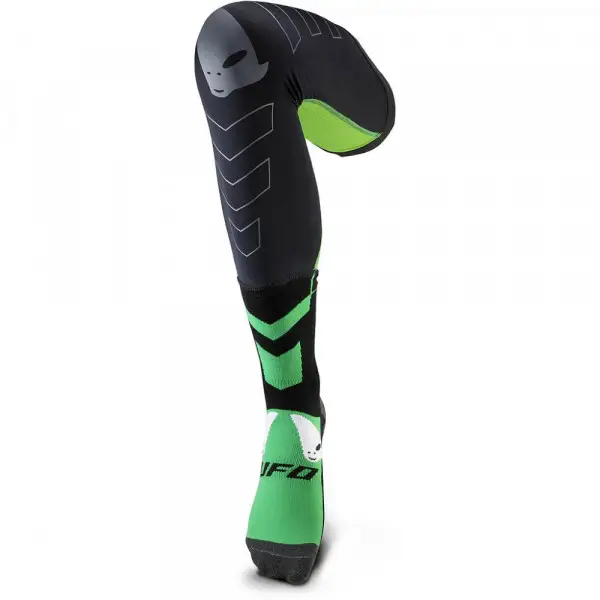 UFO long socks with lycra for knee guards Black green