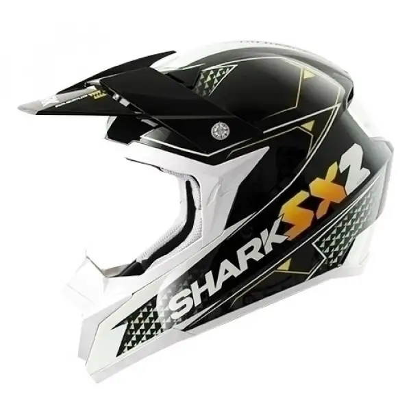 Casco cross Shark SX2 KAMABOKO Nero Arancio Bianco