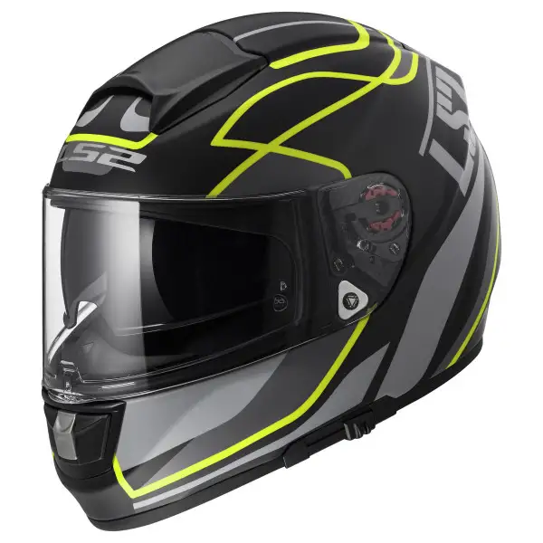 Casco integrale LS2 FF397 Vector Vantage Nero opaco Giallo