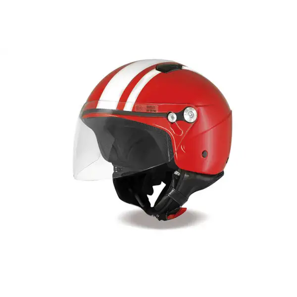 Casco jet Premier Scooby ED2 rosso bianco