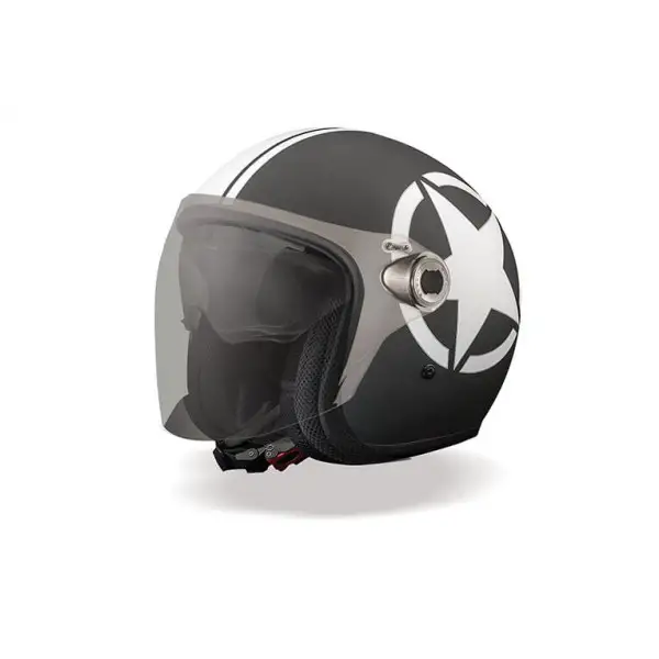 Casco jet Premier Vangarde Star 9 BM nero bianco