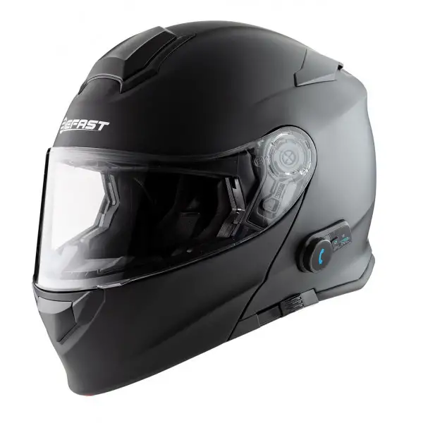 Casco modulare Befast Connection con interfono integrato Nero opaco