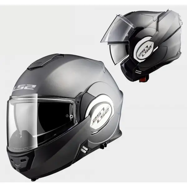 Casco modulare LS2 FF399 Valiant mentoniera ribaltabile Titanio opaco