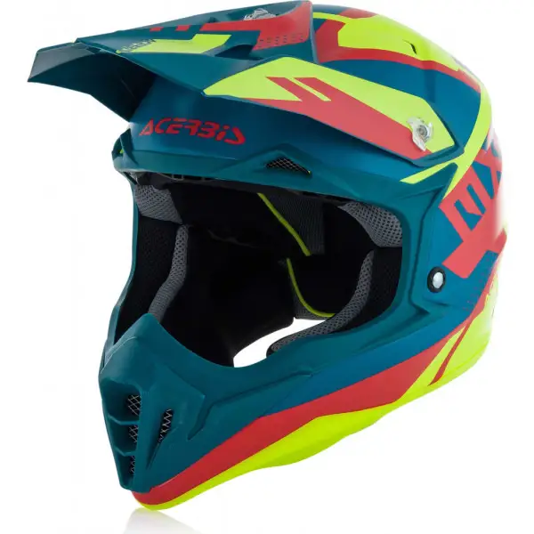 Acerbis Impact 3.0 off road fiber helmet Blue Yellow Red