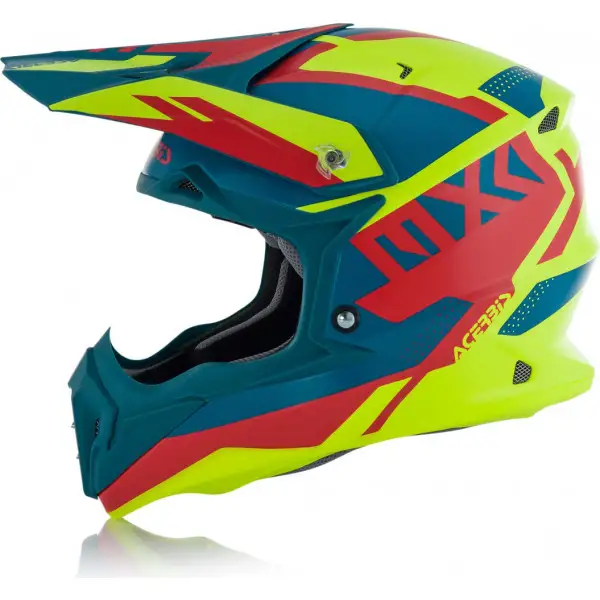 Acerbis Impact 3.0 off road fiber helmet Blue Yellow Red