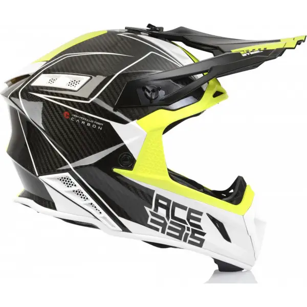 Acerbis STEEL CARBON cross helmet white yellow