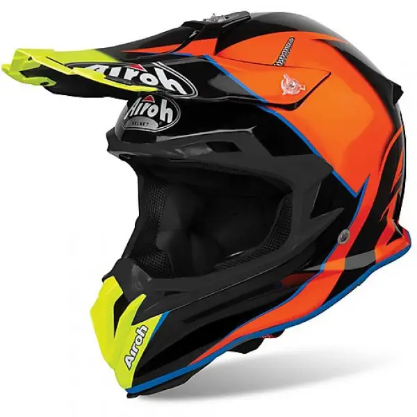 Airoh Terminator Open Vision Slider cross fiber helmet azure gloss