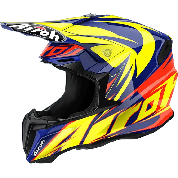 Casco cross Airoh Twist Evil blu lucido