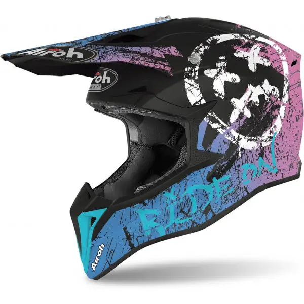 Airoh Wraap Smile kid cross helmet violet matt