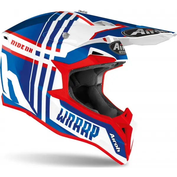 Airoh Wraap Youth Broken child cross helmet blue/red gloss