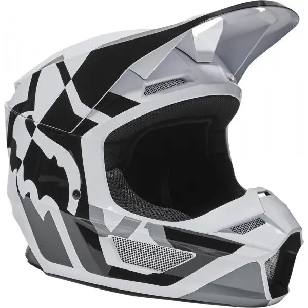 Fox Racing V1 LUX MX Helmet Black White