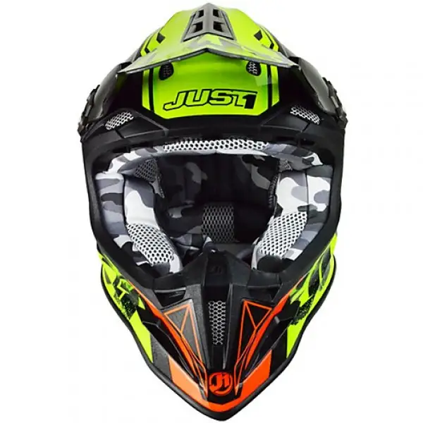 Just1 cross helmet J12 Dominator carbon neon lime red