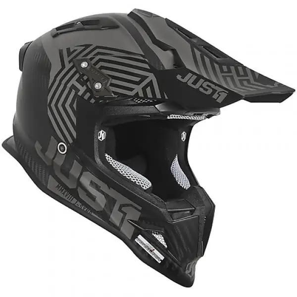 Just1 J12 Syncro cross helmet Carbon Black Turquoise Matt