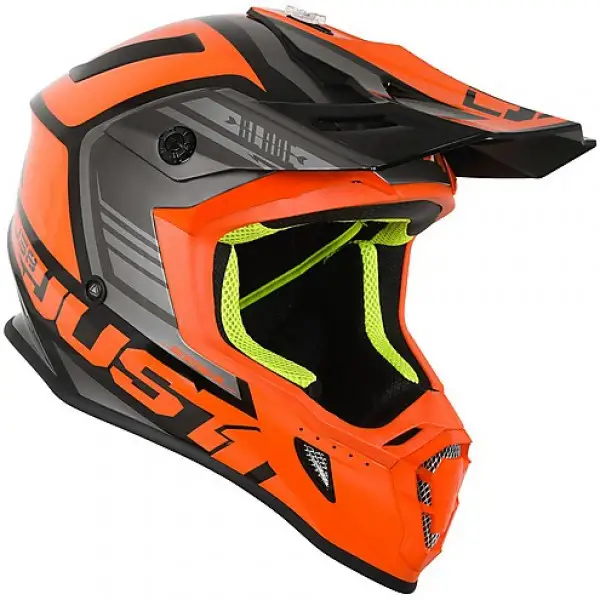 Just1 J38 Blade cross helmet Orange Black Gloss