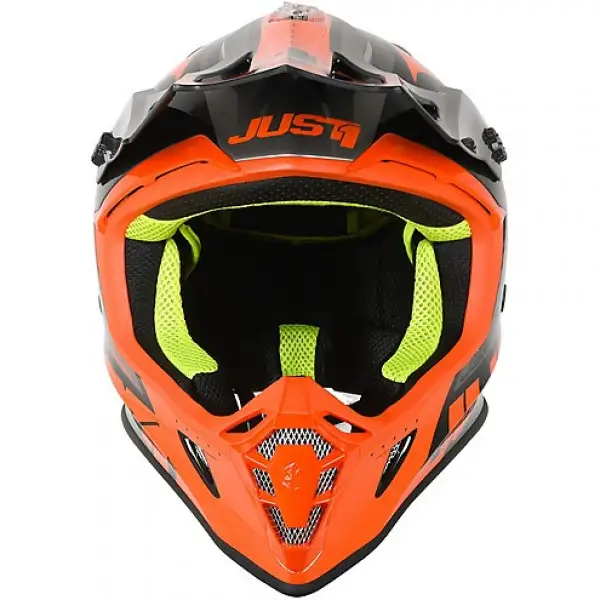 Just1 J38 Blade cross helmet Orange Black Gloss