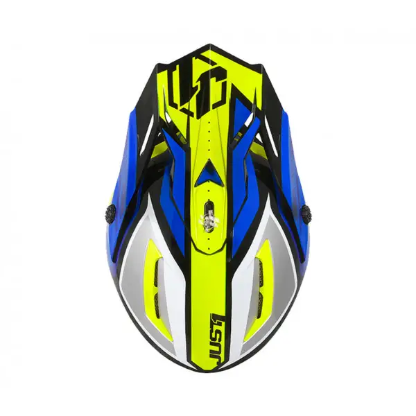 Just1 J38 Blade cross helmet Blue Yellow Black