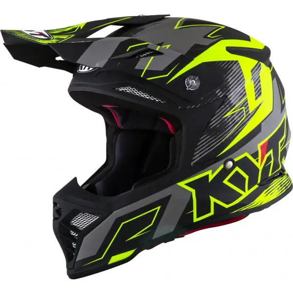 Kyt SKYHAWK DIGGER cross helmet fiber Matt Black Yellow