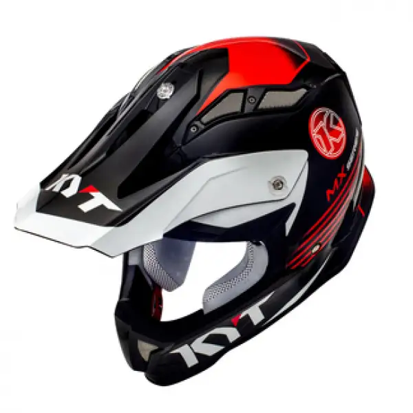 KYT cross helmet Strike Eagle K-MX fiber black red