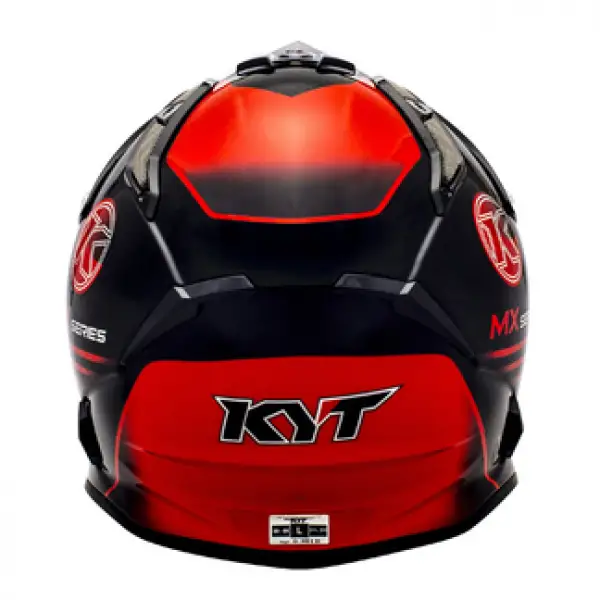 KYT cross helmet Strike Eagle K-MX fiber black red