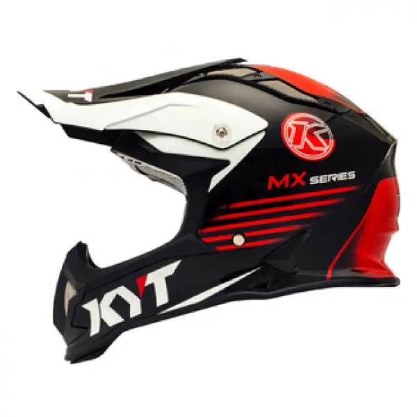 KYT cross helmet Strike Eagle K-MX fiber black red