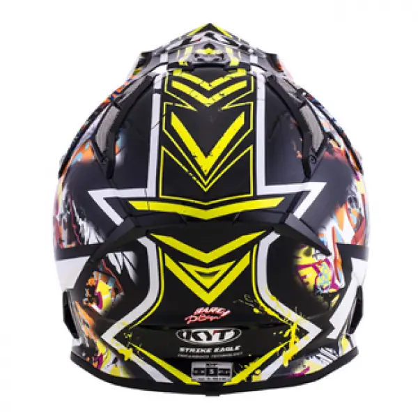 KYT cross helmet Strike Eagle New York fiber yellow fluo