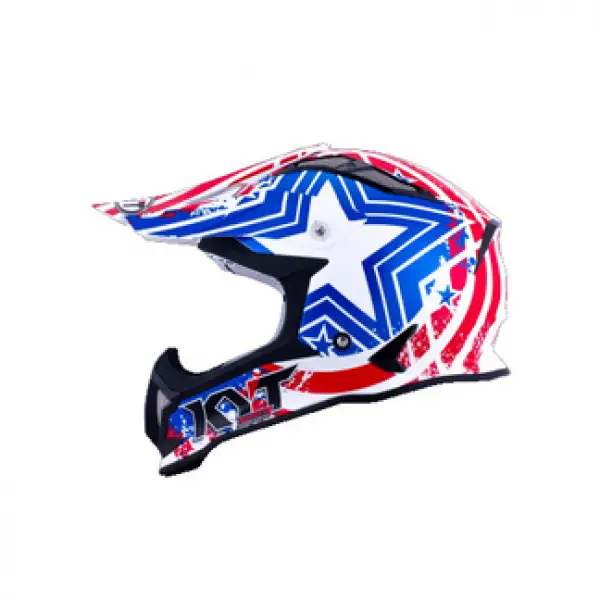 KYT cross helmet Strike Eagle Patriot fiber blue red