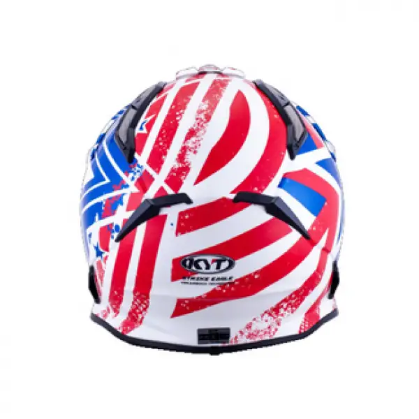 KYT cross helmet Strike Eagle Patriot fiber blue red