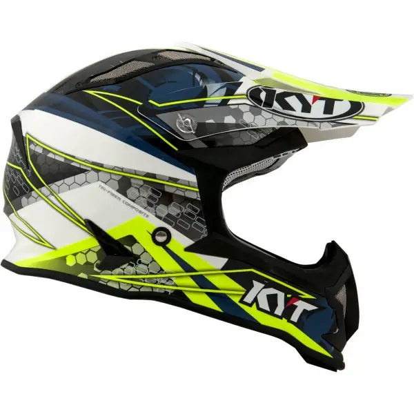 Kyt Strike Eagle Web cross helmet fiber Matt White Blue