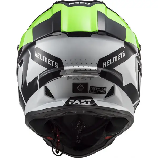 LS2 MX437 FAST BLOCK BLACK GREEN cross helmet
