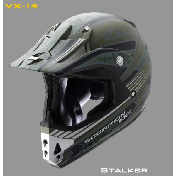 Scorpion VX-14 Stalker cross helmet Green