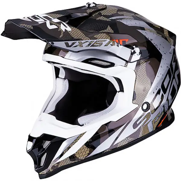 Scorpion VX 16 AIR WAKA cross helmet Black Silver