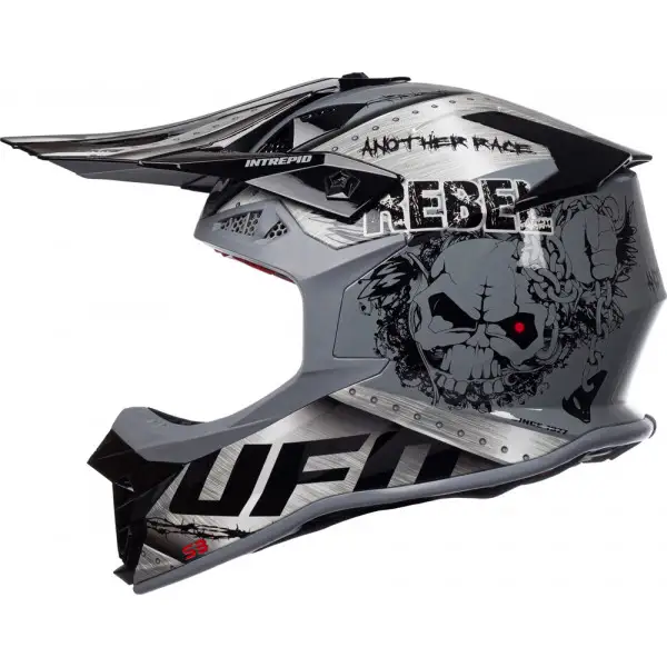 Ufo Plast Intrepid Metal Helmet Gray Black