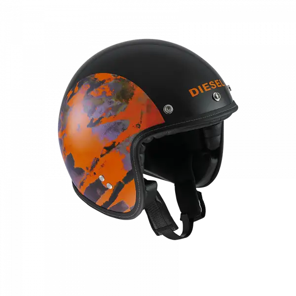 Casco demi-jet Diesel by Agv Old Jack Multi OJ1 nero arancio