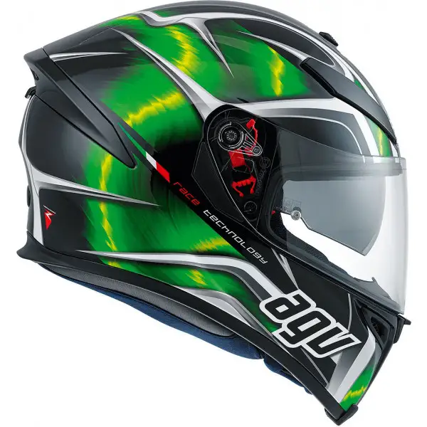 Agv GT K-5 S Multi Hurricane black green white Pinlock full face helmet