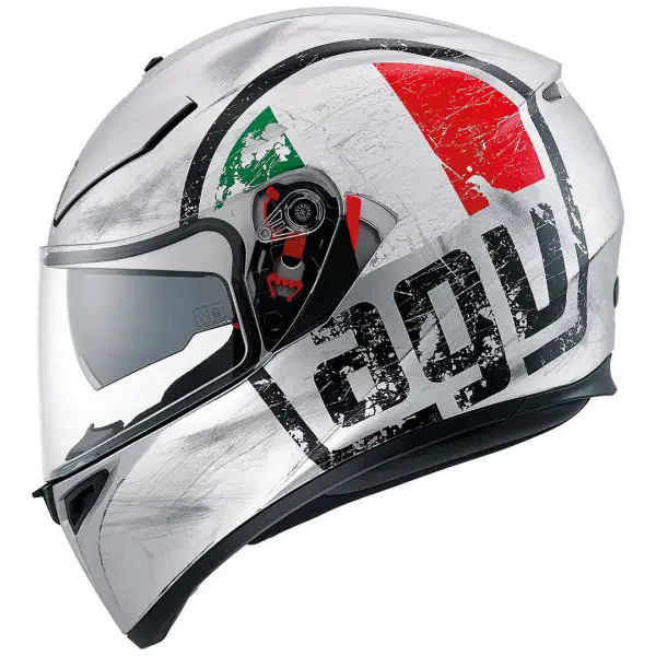 Casco integrale Agv K-3 SV Multi Scudetto argento opaco