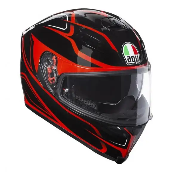 Casco Integrale AGV K-5 S E2205 MULTI MAGNITUDE in fibra Nero Rosso Pinlock