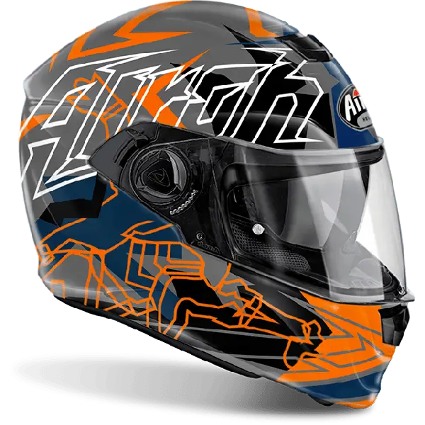 Airoh Storm Pinlock Ready Bionikle full face helmet orange gloss