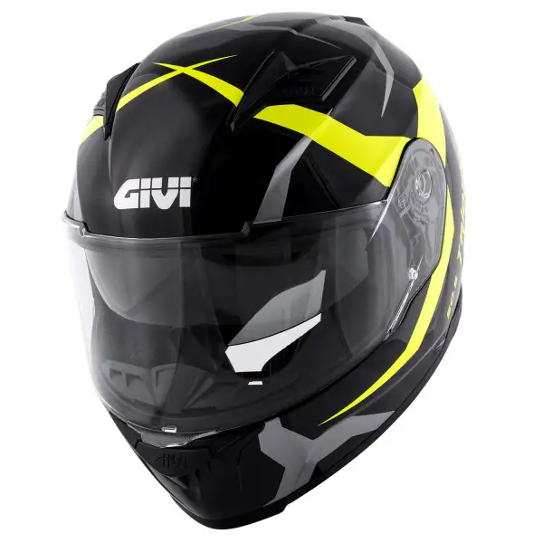 Givi full face helmet 50.5F Tridion Vortix gloss black fluo yellow