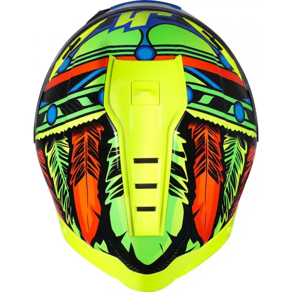 Just1 J-Gpr Tribe full face helmet in carbon Blue Yellow Fluo