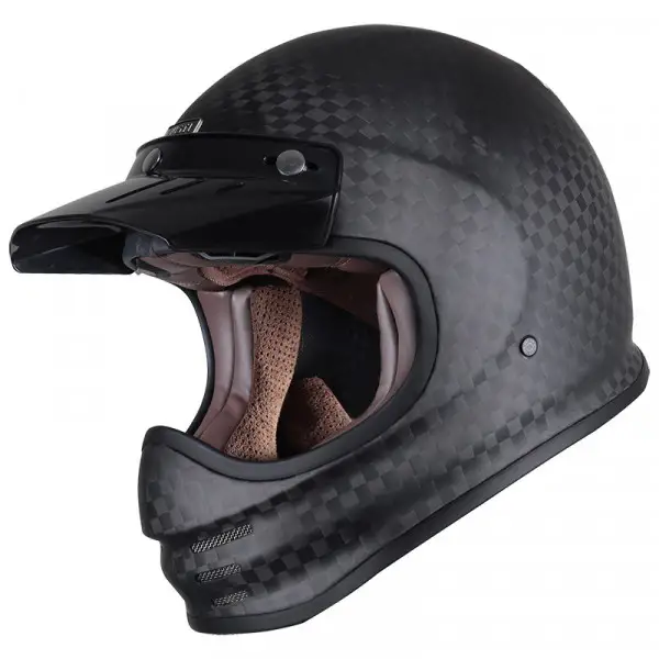 Just1 J-Storm Solid full face helmet in fiber glossy carbon