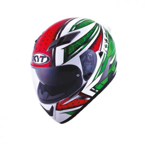 KYT full face helmet Falcon All Stars red green