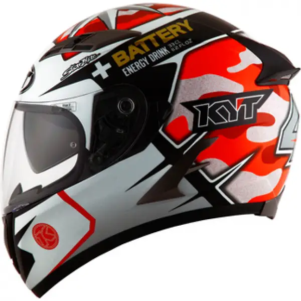 KYT full face helmet Falcon Espargarò Replica red fluo